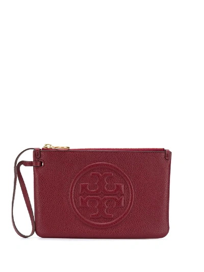 Shop Tory Burch Logo Clutch In Red