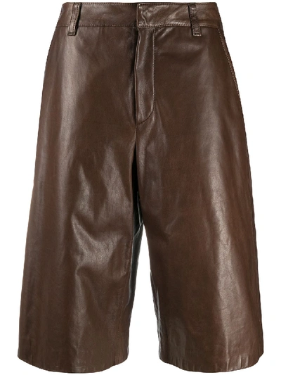 Shop Brunello Cucinelli Wide-leg Biker Shorts In Brown