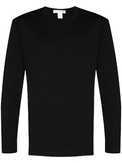 Shop Comme Des Garçons Shirt Logo-print Long-sleeve T-shirt In Black