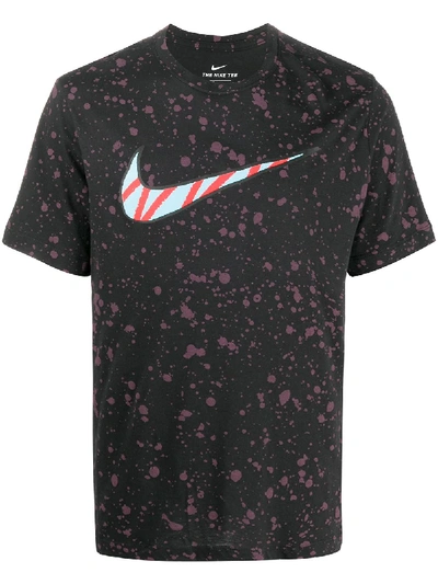 Shop Nike Swoosh Logo T-shirt In Black