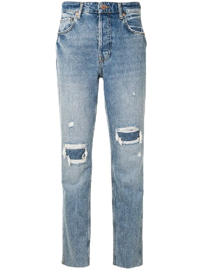Anine Bing Betty Ripped Jeans In Blue | ModeSens