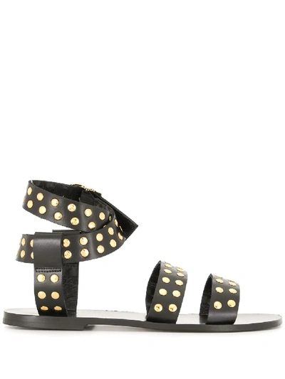 Shop Anine Bing Gia Studded Sandals In Black