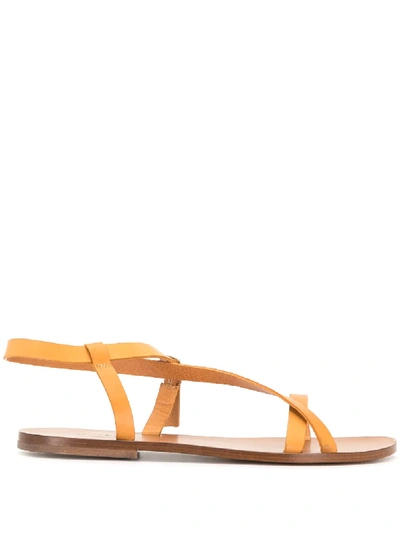 Shop Anine Bing Rocco Flat Sandals In Yellow