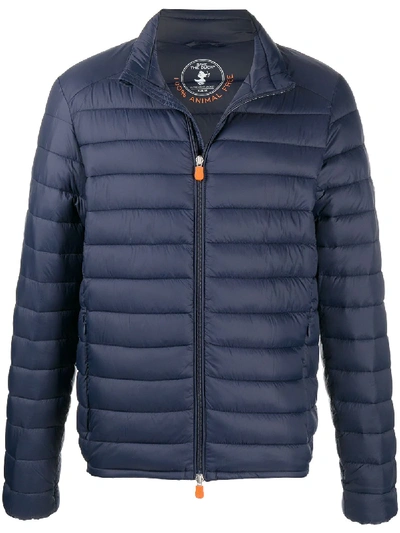 Shop Save The Duck Two-way Zip Puffer Jacket In Blue