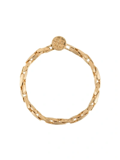 Pre-owned Givenchy 1980s Logo Charm Chain Bracelet In Gold