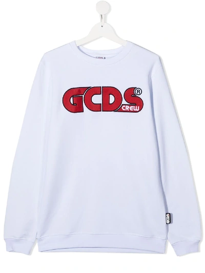 Shop Gcds Teen Sweatshirt Mit Logo-stickerei In White