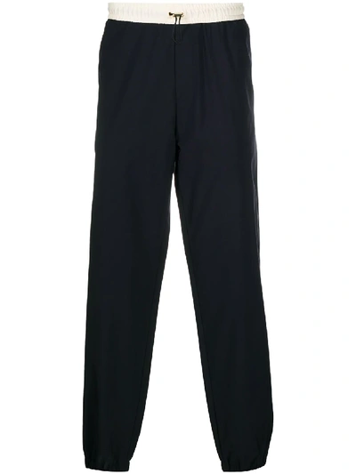 Shop Paul Smith Drawstring Straight-leg Trousers In Blue