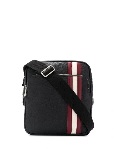 Shop Bally Cosmy Striped Tape Messenger Bag In Black