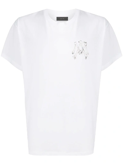 Shop Amiri Bones Graphic Print T-shirt In White