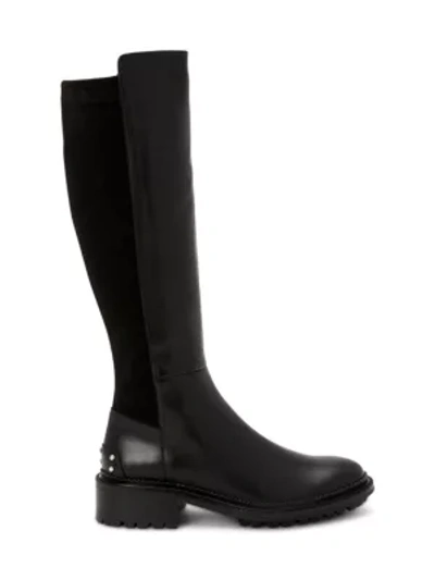 Shop Aquatalia Omara Knee-high Leather Boots In Black