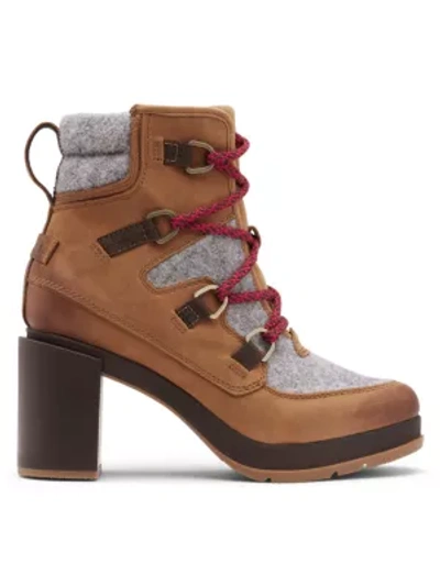 Shop Sorel Blake Lace-up Leather & Felt Hiking Boots In Velvet Tan
