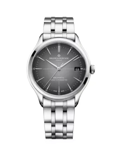 Shop Baume & Mercier Women's Clifton Baumatic Stainless Steel Bracelet Chronometer Watch