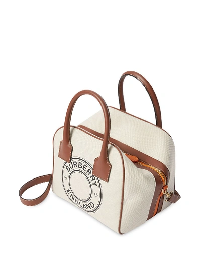 Shop Burberry Cube Handle Bag In White