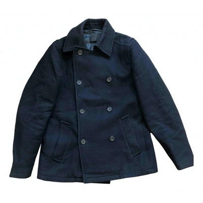 Pre-owned Prada Wool Coat In Blue