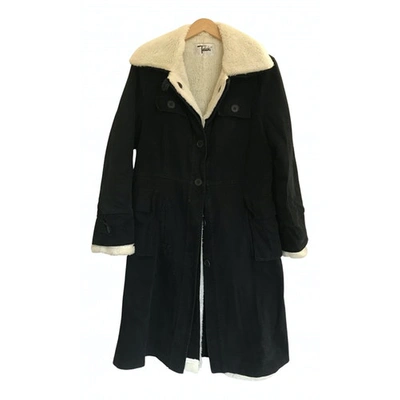 Pre-owned Tadashi Shoji Black Cotton Coat