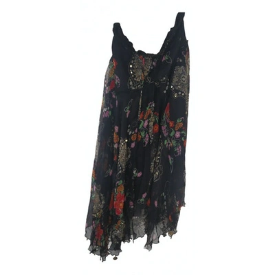 Pre-owned F_wd Silk Maxi Skirt In Black