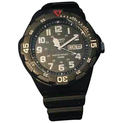 Pre-owned Casio Black Steel Watch