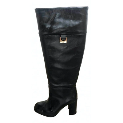 Pre-owned Diane Von Furstenberg Black Leather Boots