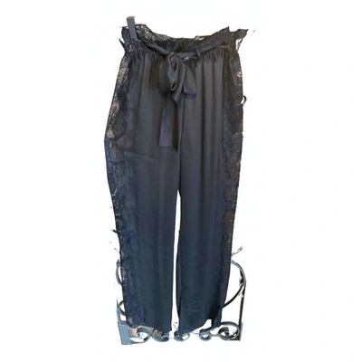 Pre-owned Francesco Scognamiglio Silk Trousers In Black
