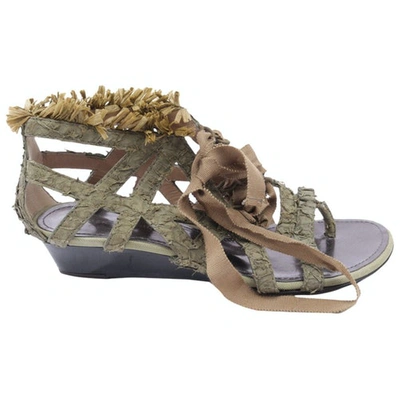 Pre-owned Proenza Schouler Leather Sandals In Green