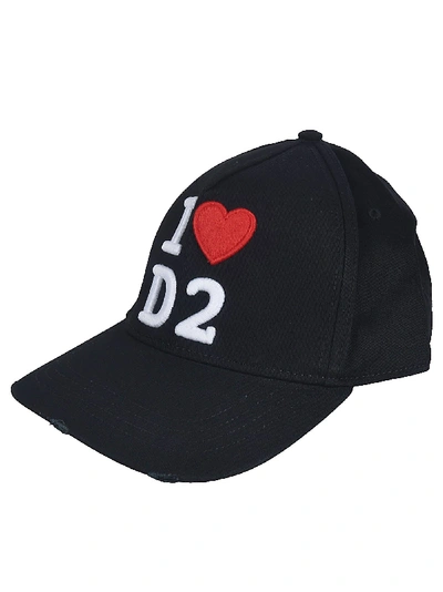 Shop Dsquared2 I Love D2 Cap In Black