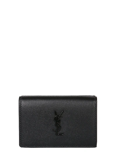 Shop Saint Laurent Monogram Wallet In Nero