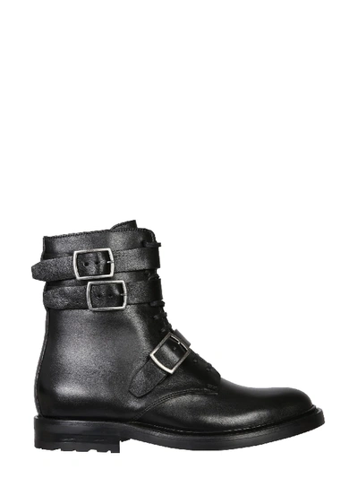 Shop Saint Laurent Army Ankle Boots In Nero
