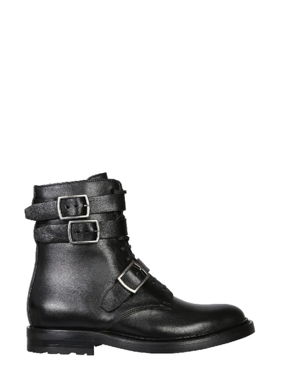 Saint Laurent Buckle-detail 30mm Ceril Ankle Boots In Black