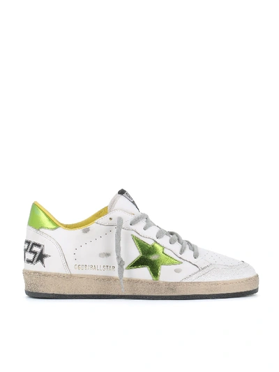 Shop Golden Goose Sneakers Ballstar In White/green