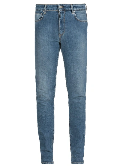 Shop Moschino Stretch Cotton Jeans In Denim