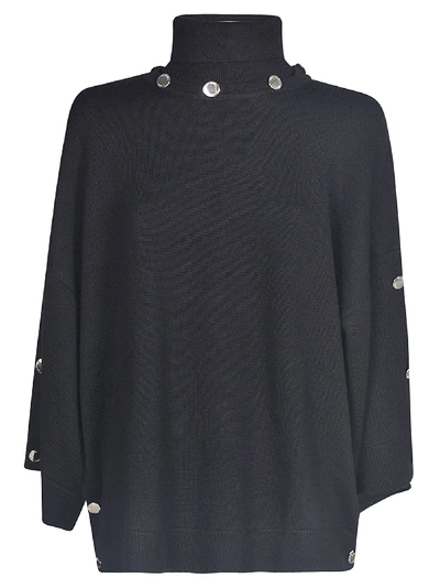 Shop Moschino Roll Neck Embellished Jumper In Black