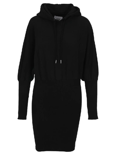 Shop Opening Ceremony Embroidered Logo Hoodie Dress In Deep Smoke
