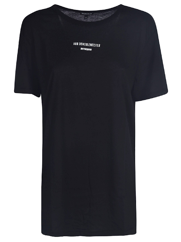Ann Demeulemeester Logo Chest T-shirt In Black | ModeSens