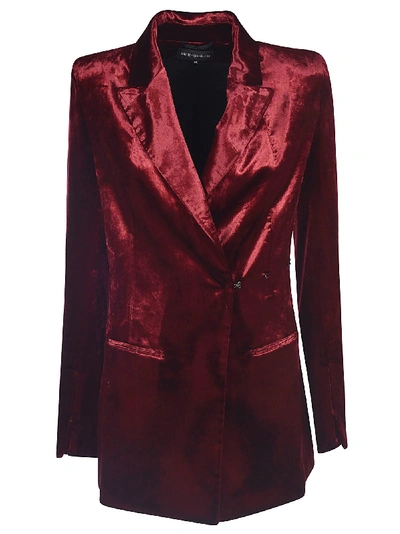 Shop Ann Demeulemeester Wrap Blazer In Burgundy