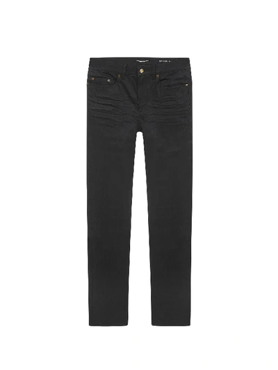 Shop Saint Laurent Skinny Jeans In Used Black