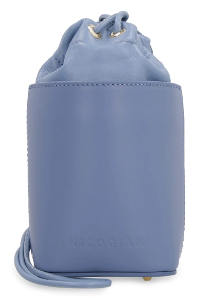 Shop Nico Giani Adenia Mini Leather Bucket Bag In Blue