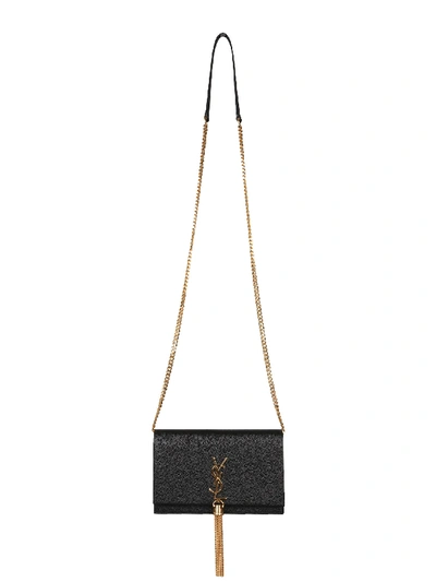 Shop Saint Laurent Kate Wallet With Chain In Nero