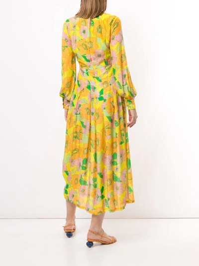 Shop Rixo London Emma Floral-print Dress In Yellow