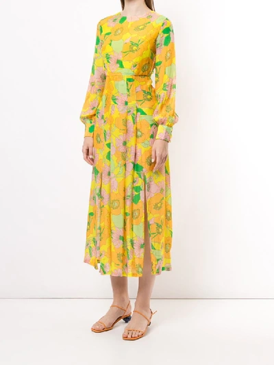 Shop Rixo London Emma Floral-print Dress In Yellow