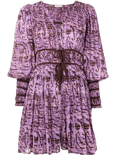 Shop Ulla Johnson Kesia Ruched Waist Dress In Purple