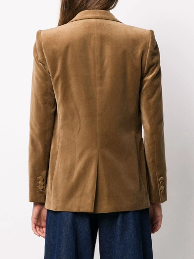Shop Lardini Velvet Effect Blazer Jacket In Neutrals