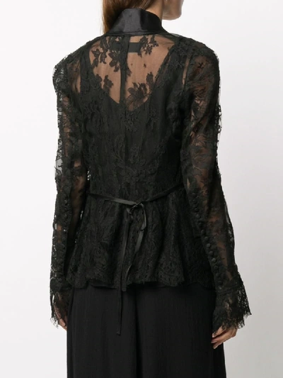 Shop Marc Le Bihan Sheer Lace Cardigan In Black