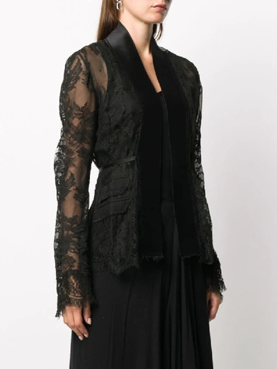 Shop Marc Le Bihan Sheer Lace Cardigan In Black
