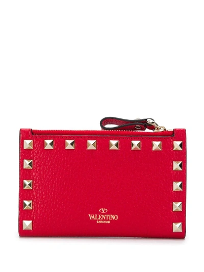 Shop Valentino Red Rockstud Wallet