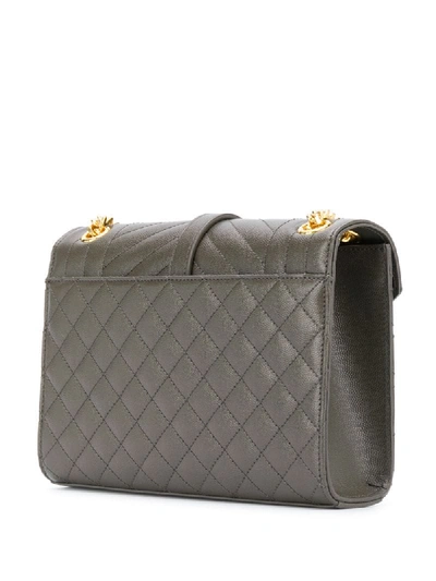 Shop Saint Laurent Medium Envelope Shoulder Bag In Grey