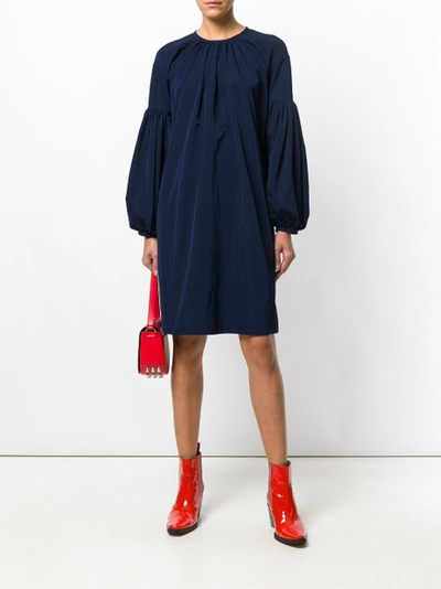 Shop Calvin Klein 205w39nyc Bell-sleeved Dress Blue