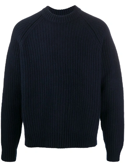 Shop Christian Wijnants Ribbed-knit Jumper In Blue