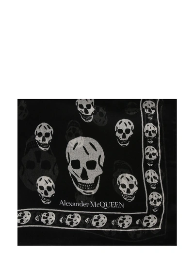Shop Alexander Mcqueen Classic Skull Scarf In Black