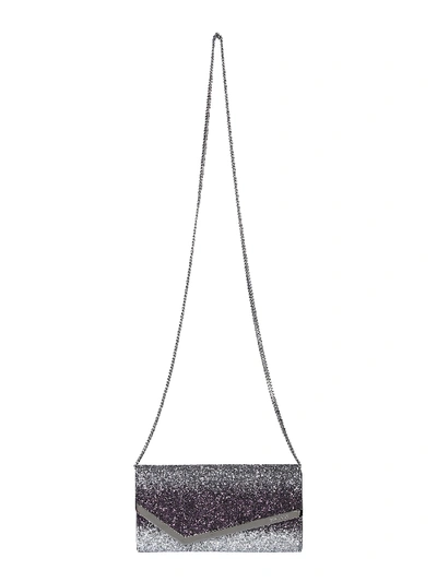 Shop Jimmy Choo Emmie Shoulder Bag In Silver