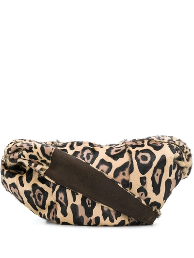 Shop Simonetta Ravizza Furrissima Leopard-print Shoulder Bag In Neutrals